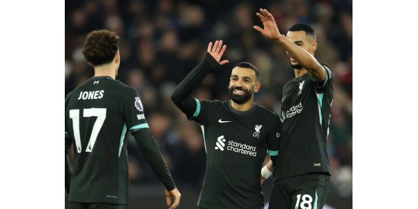 Liverpool voitti West Hamin viidellä maalilla tervehtiessään tulevaa 2025